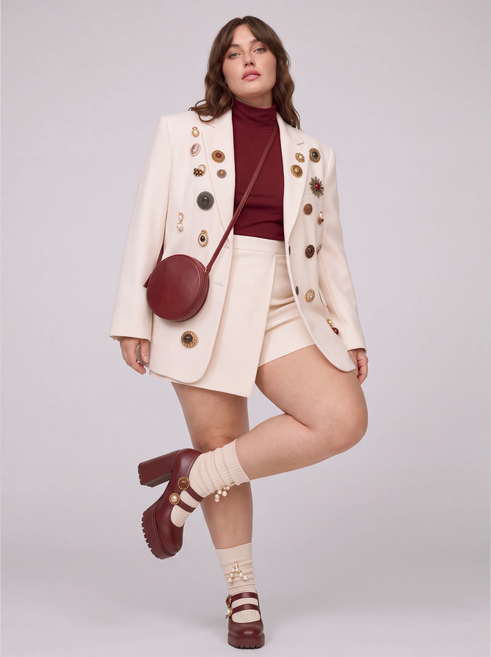 Burgundy Platform Mary Janes