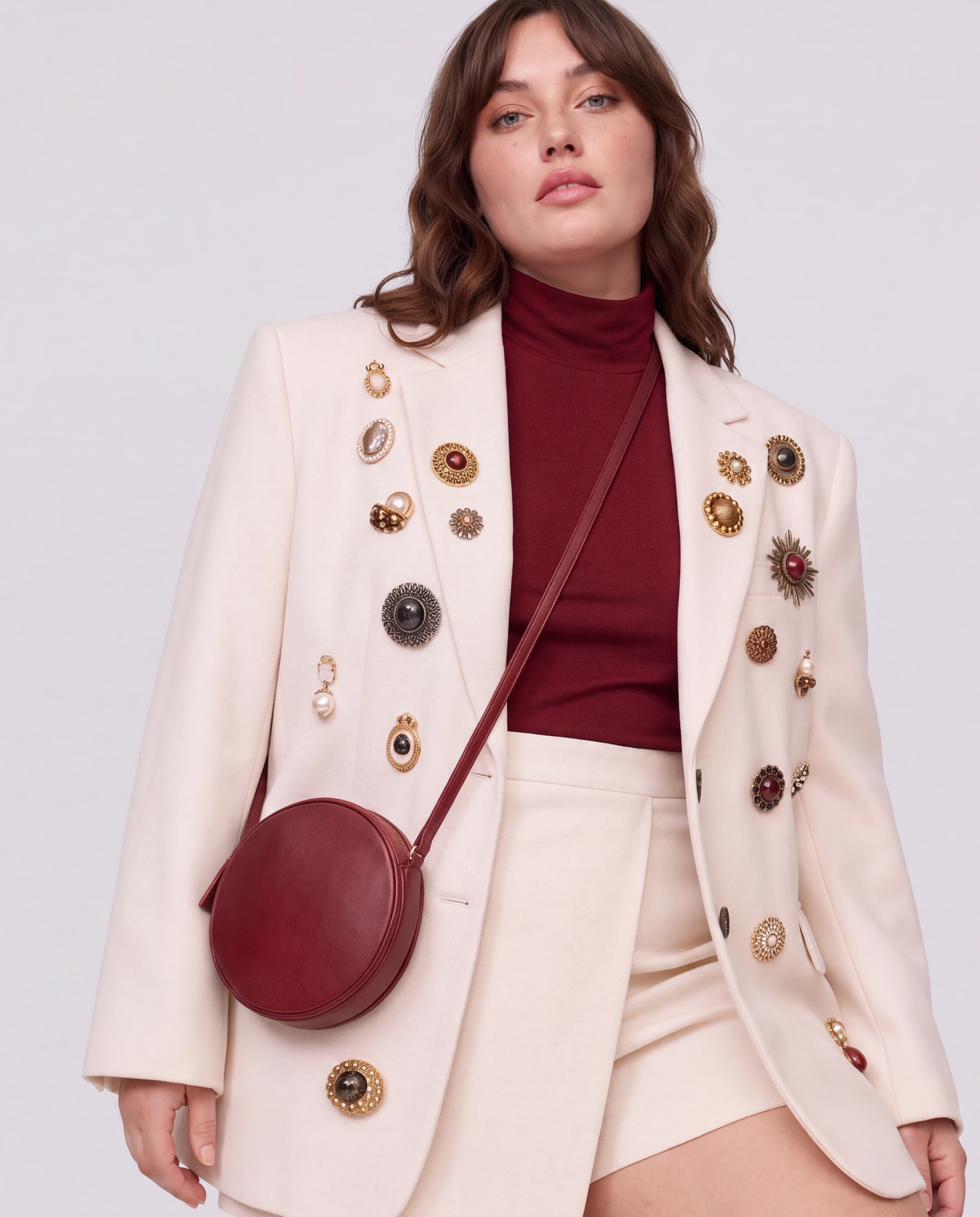 Burgundy Round Crossbody