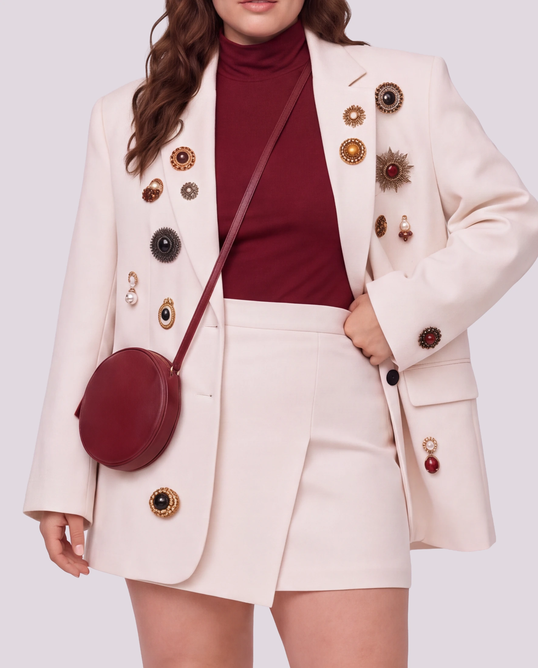Ivory Tailored Skirt