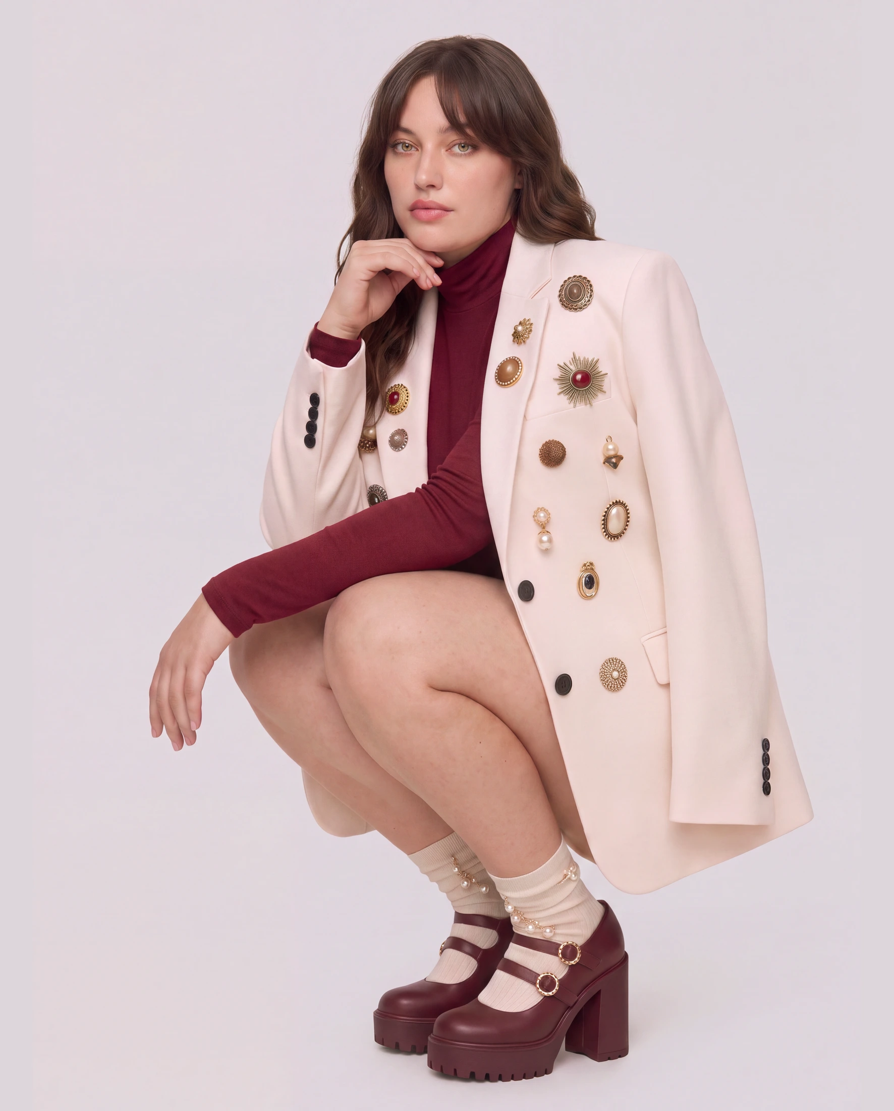 Burgundy Platform Mary Janes